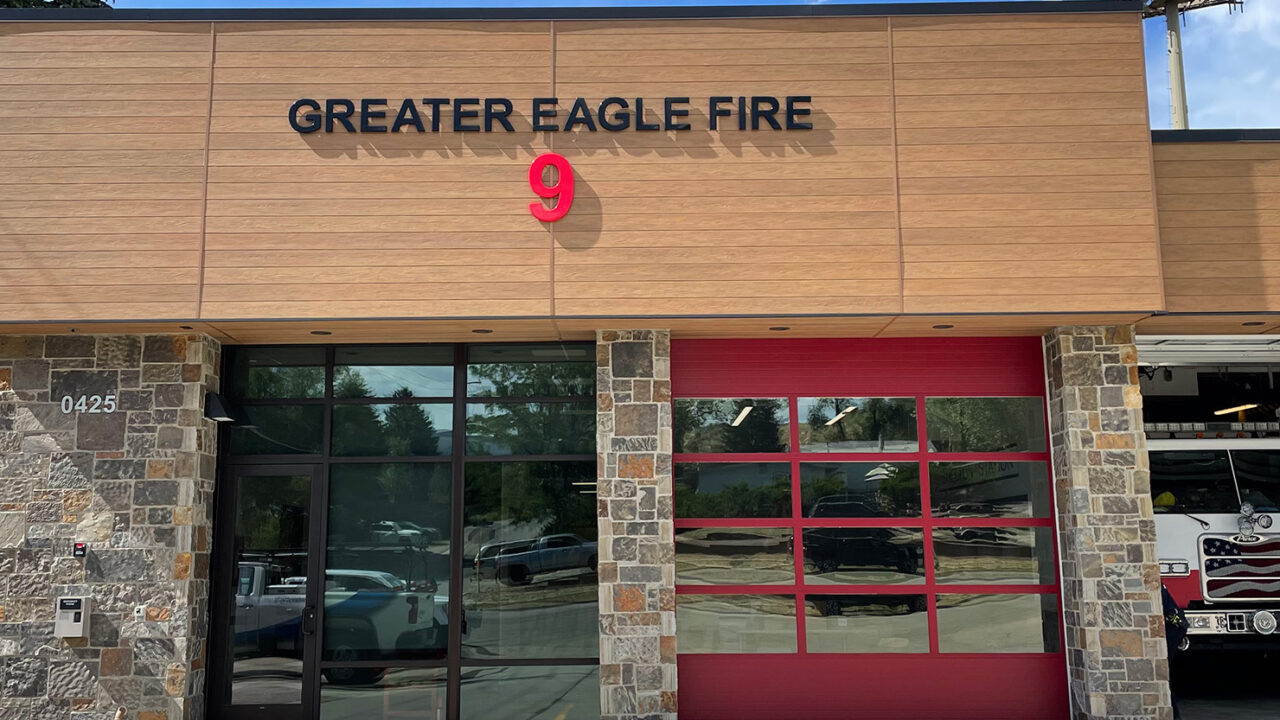 Image of the front of Eagle Fire Station 9